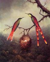 Heade, Martin Johnson - Two Hummingbirds Garding an Egg